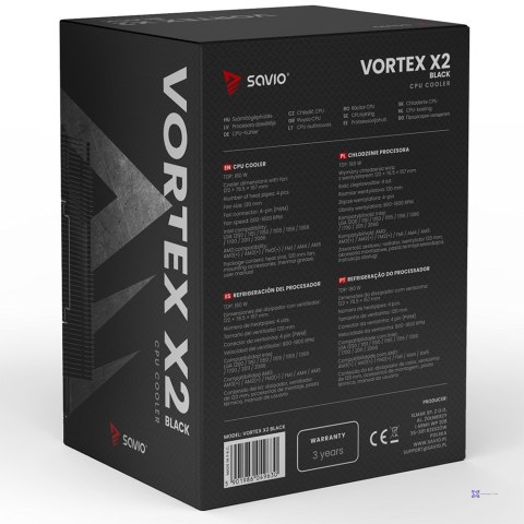 SAVIO CHŁODZENIE CPU VORTEX X2 BLACK