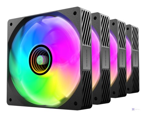 TACENS MARS MF-SI4KIT FANS 120 ARGB x4 BK- wentylatory+hub+pilot (TACMARS-MFSI4KIT)