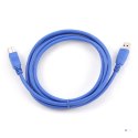 Kabel GEMBIRD CCP-USB3-AMBM-6 (USB 3.0 M - USB 3.0 Typu B F; 1,8m; kolor niebieski)