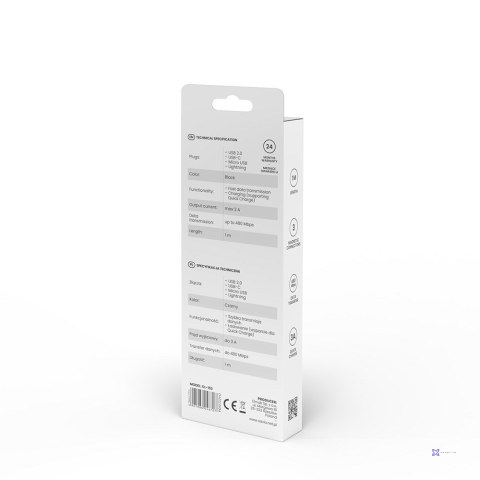 SAVIO KABEL MAGNETYCZNY USB - USB TYP C, MICRO I LIGHTNING, 1M, CZARNY CL-152