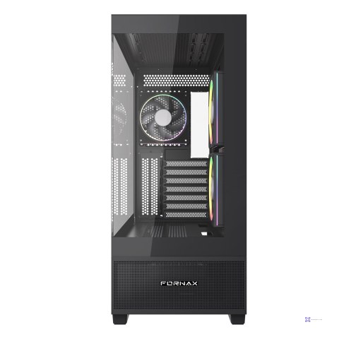 GEMBIRD OBUDOWA FORNAX X550 AQUARIUM MIDI-TOWER (2X USB 3.1, 1X USB TYPE-C) 3X FAN, CZARNA