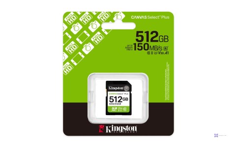 KINGSTON SDXC 512GB Canvas Select Plus Gen3 150MB/s