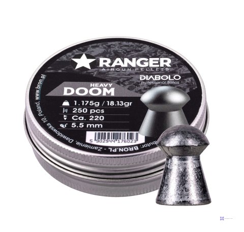 Śrut 5,5 mm RANGER Diabolo Doom Heavy płaski 250 szt. 1,175 g