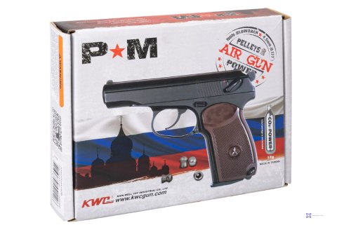 Wiatrówka pistolet RANGER PM Diabolo KWC kal. 4,5 2x6 strz. FULL METAL CO2 (AAKCPD441AZB)