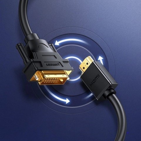 Ugreen kabel HD106 DVI 24+1 pin/HDMI FHD 60Hz 1.5m (czarny)