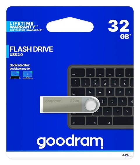 Pendrive GoodRam UUN2-0320S0R11 (32GB; USB 2.0; kolor srebrny)