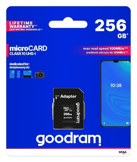GOODRAM microSDXC 256GB class 10 UHS I + adapter