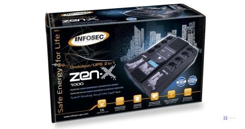INFOSEC ZASILACZ AWARYJNY UPS ZEN-X 1000, 1000VA, 600W, 8X FR/SCHUKO
