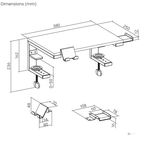 ERGO OFFICE PODSTAWKA POD LAPTOP / MONITOR, MAX. OBCIĄŻENIE 20KG, DLA PRZEKĄT. 13-32", CZARNA ER-303 B
