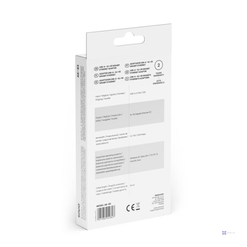 SAVIO ADAPTER USB-A - RJ-45 GIGABIT ETHERNET AK-83