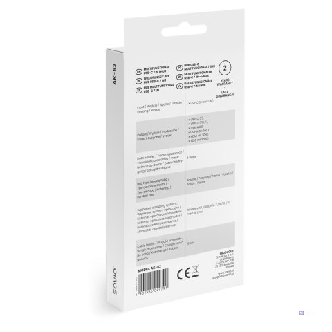 SAVIO HUB USB-C 7 W 1 AK-82
