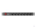 Listwa RACK, zasilająca Lanberg PDU-07F-0200-IEC-BK (7 x UTE; 10 A; 2m; kolor czarny)