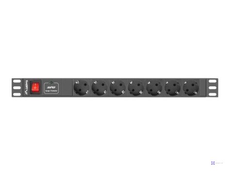 Listwa RACK, zasilająca Lanberg PDU-07F-0200-IEC-BK (7 x UTE; 10 A; 2m; kolor czarny)
