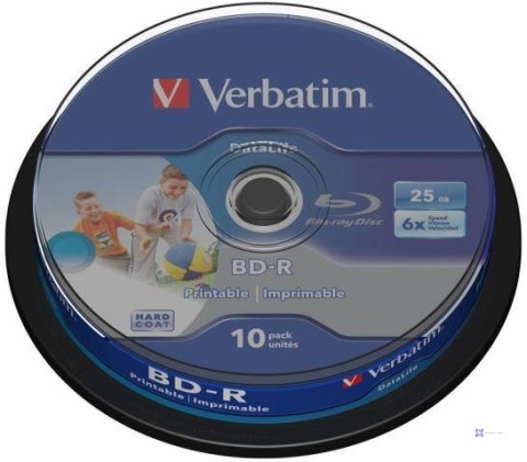 Płyty BD-R Verbatim 25 GB Printable SL Datalife Cake 10 Szt