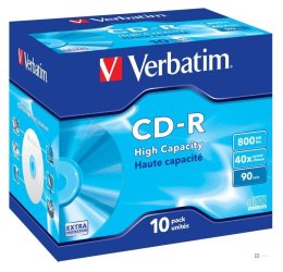 Płyty CD-R Verbatim 40x 800MB (Jewel Case 10) EXTRA PROTECTION