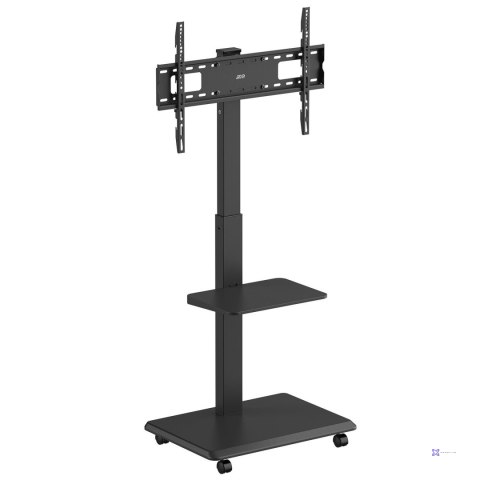 Stand / wózek dla TV Ergo-Office ER-304 B, max. obciążenie 50kg / 5kg półka, max. VESA 600x400, wbud. listwa zasil., czarny