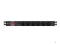 LANBERG LISTWA ZASILAJĄCA RACK PDU 19" (1U, 16A, 6X 230V PL, 2M, CZARNA) PDU-06E-0200-BK