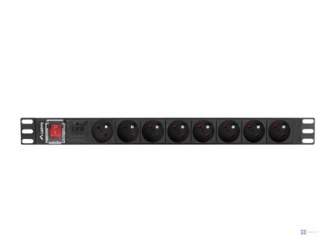 LANBERG LISTWA ZASILAJĄCA RACK PDU 19" (1U, 16A, 8X 230V PL, 2M, CZARNA) PDU-08E-0200-BK