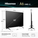 Telewizor Hisense 65A6Q LED 65'' 4K Ultra HD VIDAA Dolby Digital DVB-T2 Czarny