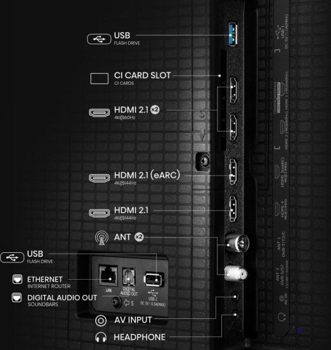 Telewizor Hisense 65U7Q ULED 65'' 4K Ultra HD VIDAA Dolby Atmos DVB-T2 Czarny