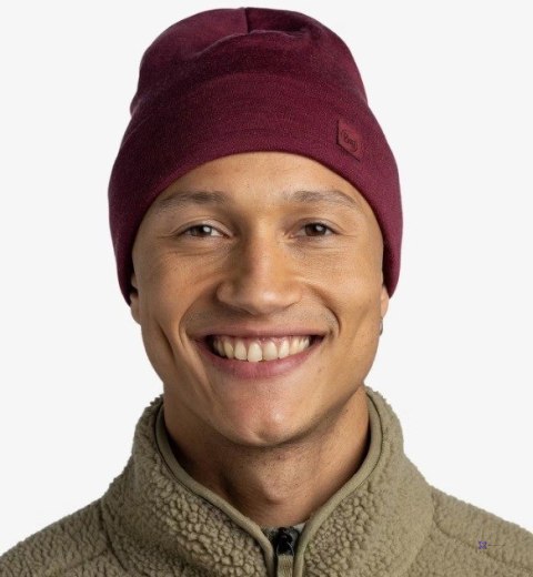Czapka Buff Merino Heavyweight, solid tibetan red