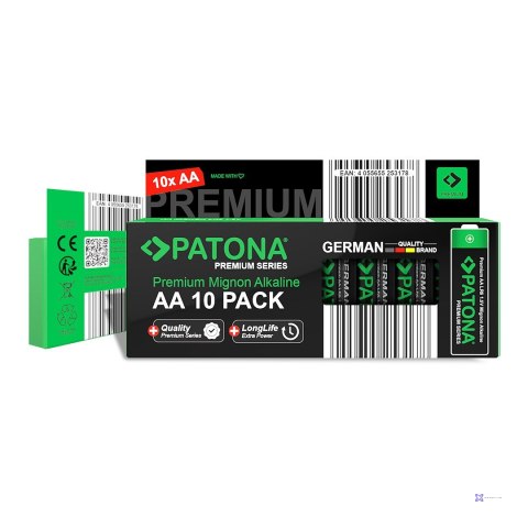 PATONA Premium AA Mignon LR06 - 10x baterii alkalicznych 1.5V