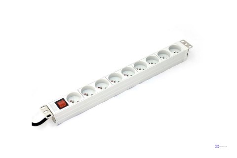 Listwa zasilająca DIGITUS 19'' 9 gniazd 2P+Z, kabel dł. 2m +wtyk C14, wyłącznik