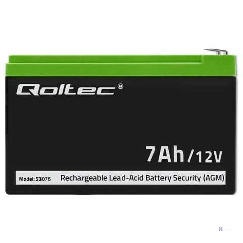 QOLTEC AKUMULATOR AGM 12V | 7AH | MAX. 105A | SECURITY