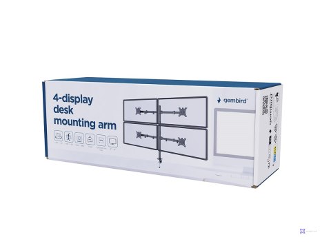 GEMBIRD BIURKOWE RAMIĘ/UCHWYT DLA CZTERECH MONITORÓW (REGULOWANE), 13"- 32"