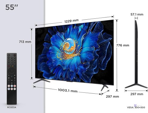 Telewizor TCL 55C61KS QD-Mini LED 55'' 4K Ultra HD Google TV Dolby Atmos DVB-T2 Czarny