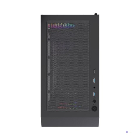 GEMBIRD OBUDOWA FORNAX 900ARGB MIDI-TOWER (2X USB 3.1, 1X USB TYPE-C) 4X FAN, CZARNA
