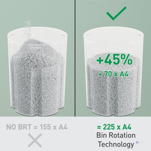 Niszczarka Leitz IQ OptiMax Home Office 225, 15l, P5, 6 kartek, Automatyczny Start/Stop, Funkcja cofania, Obrotowy pojemnik - 33