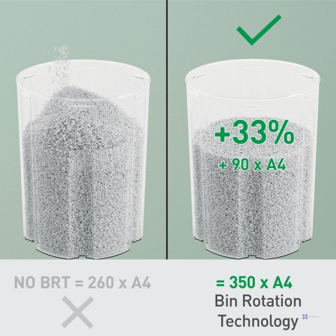 Niszczarka Leitz IQ OptiMax Small Office 350, 22l, P5, 8 kartek, Automatyczny Start/Stop, Funkcja cofania, Obrotowy pojemnik - 3