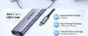 Ugreen Wielofunkcyjny HUB 5w1 USB-C - HDMI 1.4 / 3 x USB-A / USB-C PD 100W CM511 - szary