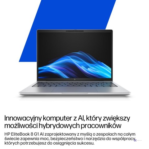 HP EliteBook G8 Ultra 7 255U 14.0"WUXGA IPS 400nits AG 32GB DDR5 5600 SSD1TB Intel Arc Cam 5 Mpx W11Pro Srebrny lodowiec 3Y OnSi