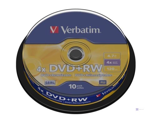 Płyty DVD+RW Verbatim 4x 4.7GB Matt Silver (cake 10)