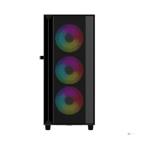 GEMBIRD OBUDOWA FORNAX 4000 MIDI-TOWER (2X USB 3.0, 1X USB 2.0, HD AUDIO, SZKLANY PANEL BOCZNY, PODŚWIETLENIE ARGB) CZARNA