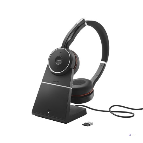 Słuchawki nauszne Jabra Evolve 75 SE UC Stereo Link380a, czarne + stand
