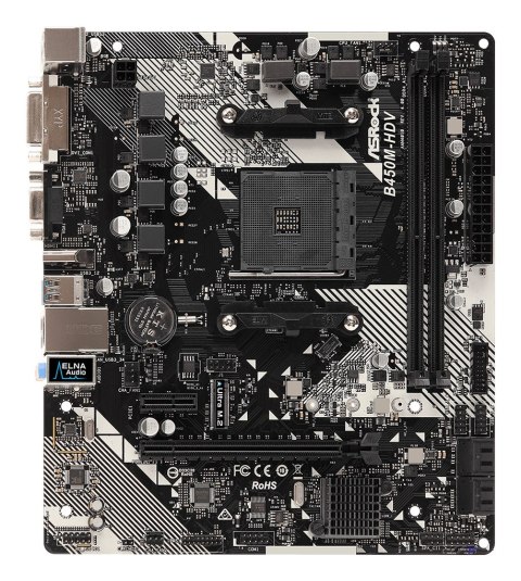 Płyta główna Asrock B450M-HDV R4.0 (AM4; 2x DDR4 DIMM; Micro ATX)