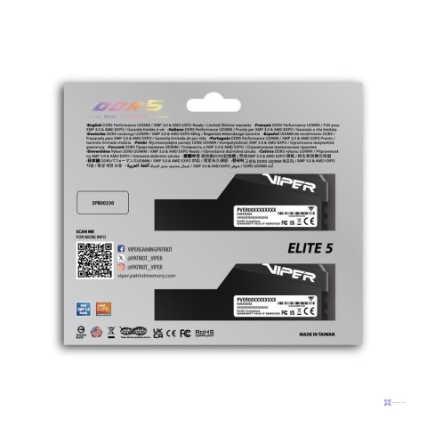 Patriot Viper Elite 5 Ultra DDR5 2x48GB 6400MHz CL32 Black