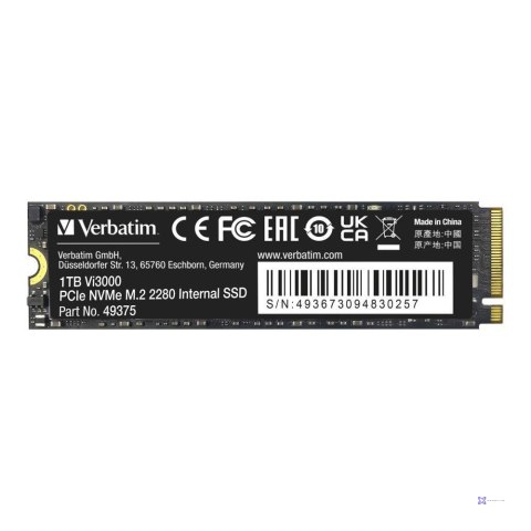 Dysk SSD Verbatim Vi3000 1TB M.2 2280 PCIe Gen3 NVME (3300/3000 MB/s)