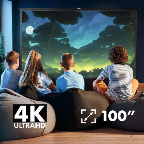 MACLEAN PRZENOŚNY EKRAN PROJEKCYJNY, KOMPAKTOWY, PODŁOGOWY, 100", 4:3, MC-211