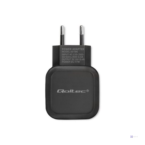 Ładowarka sieciowa Qoltec 50186 (3400 mA; 17W; USB)