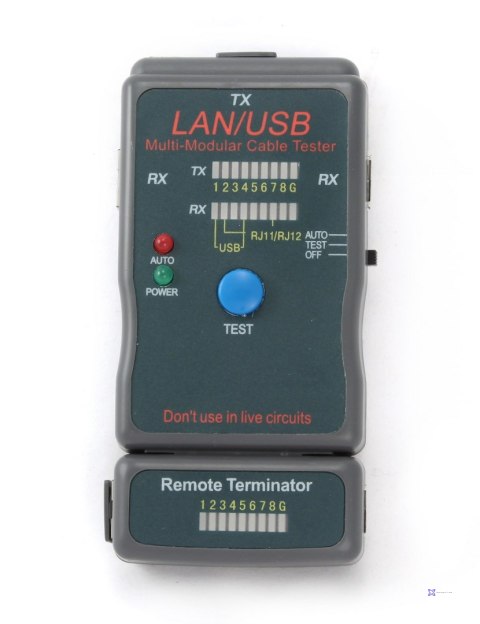 Tester kabli RJ-45, RJ-11, UTP, STP, USB AA/AB Gembird NCT-2