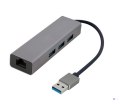 GEMBIRD ADAPTER USB-AM DO LAN GIGABIT HUB USB 3.0 X3 CZARNY
