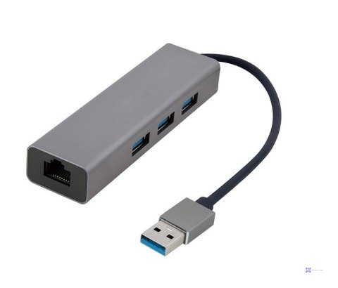 GEMBIRD ADAPTER USB-AM DO LAN GIGABIT HUB USB 3.0 X3 CZARNY