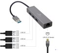GEMBIRD ADAPTER USB-AM DO LAN GIGABIT HUB USB 3.0 X3 CZARNY