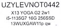 LENOVO ThinkPad X13 YOGA G2 2w1 i5-1135G7 16GB 256GB SSD 13,3" FHD(dotyk) (US QWERTY) Win11pro + zasilacz UŻYWANY