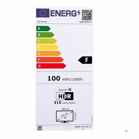 Telewizor Samsung QE65S95F OLED 65'' 4K Ultra HD 165 Hz Tizen Dolby Atmos Czarny