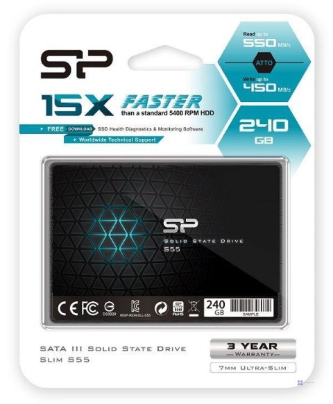 Dysk SSD Silicon Power S55 240GB 2.5" SATA3 (550/450 MB/s) 7mm
